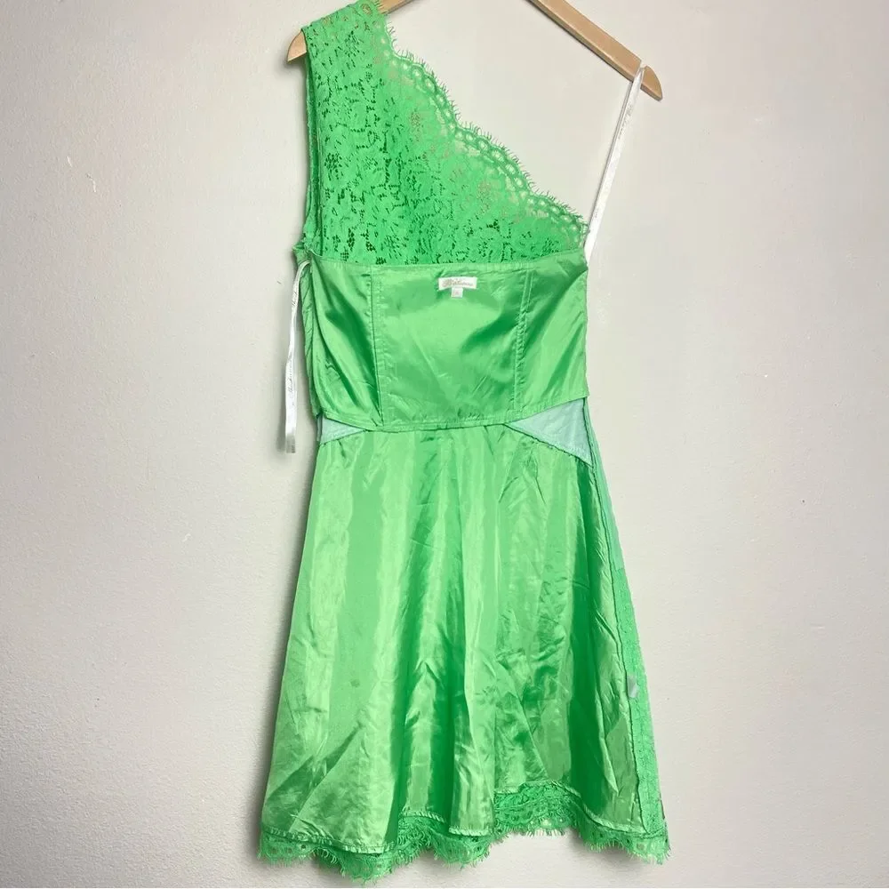 Shoshanna Lace Dress ‘Maia’ Sz: 4 | One Shoulder | Green Summer Cocktail Party - Picture 11 of 16